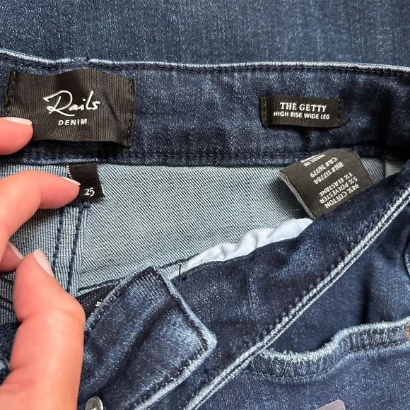 Rails Getty High Rise Wide Leg Dark Wash Jeans - Picture 3 of 4